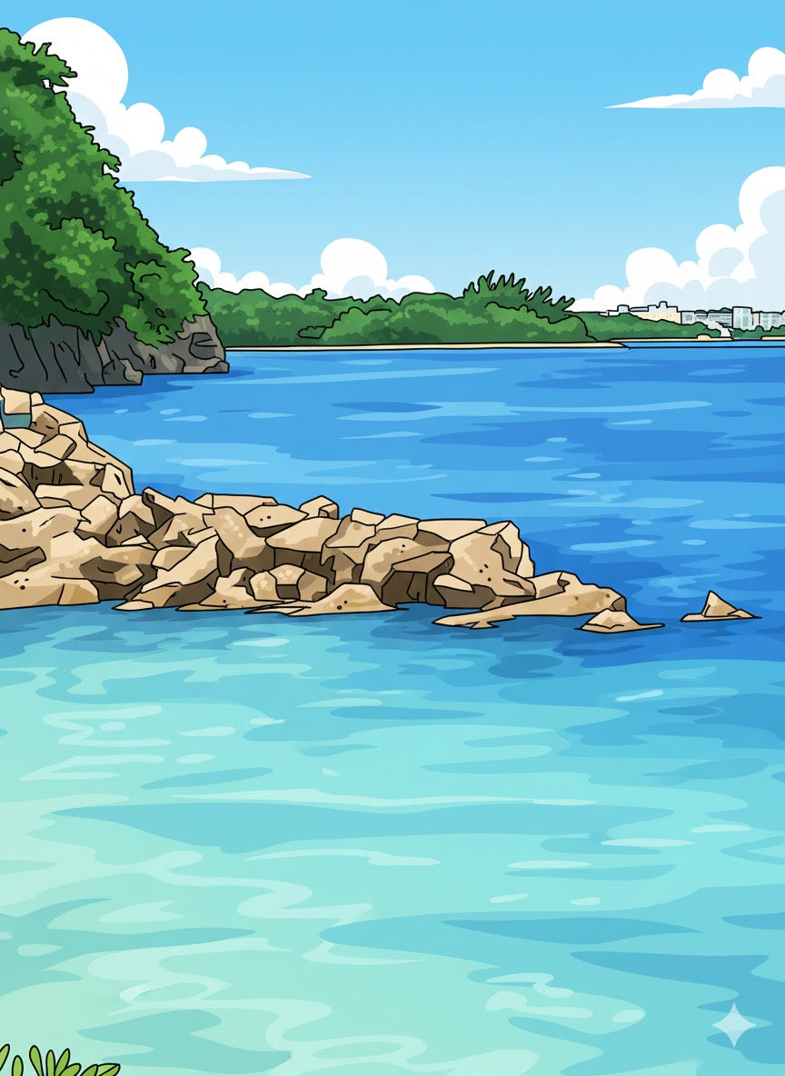 Bay with Rocks and Greenery Greeting Card - Printable Digital Download - WyldeHavenCo