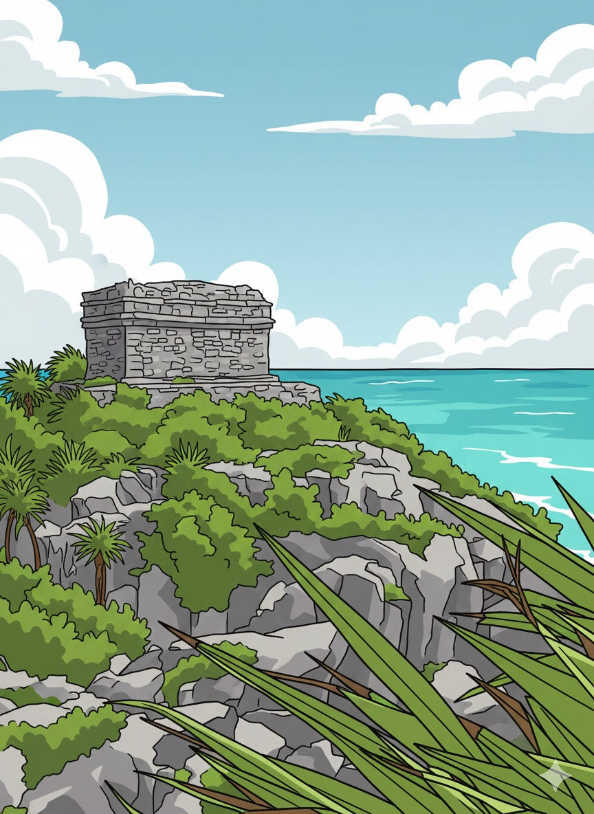 Coastal Ruins Greeting Card - Printable Digital Download - WyldeHavenCo