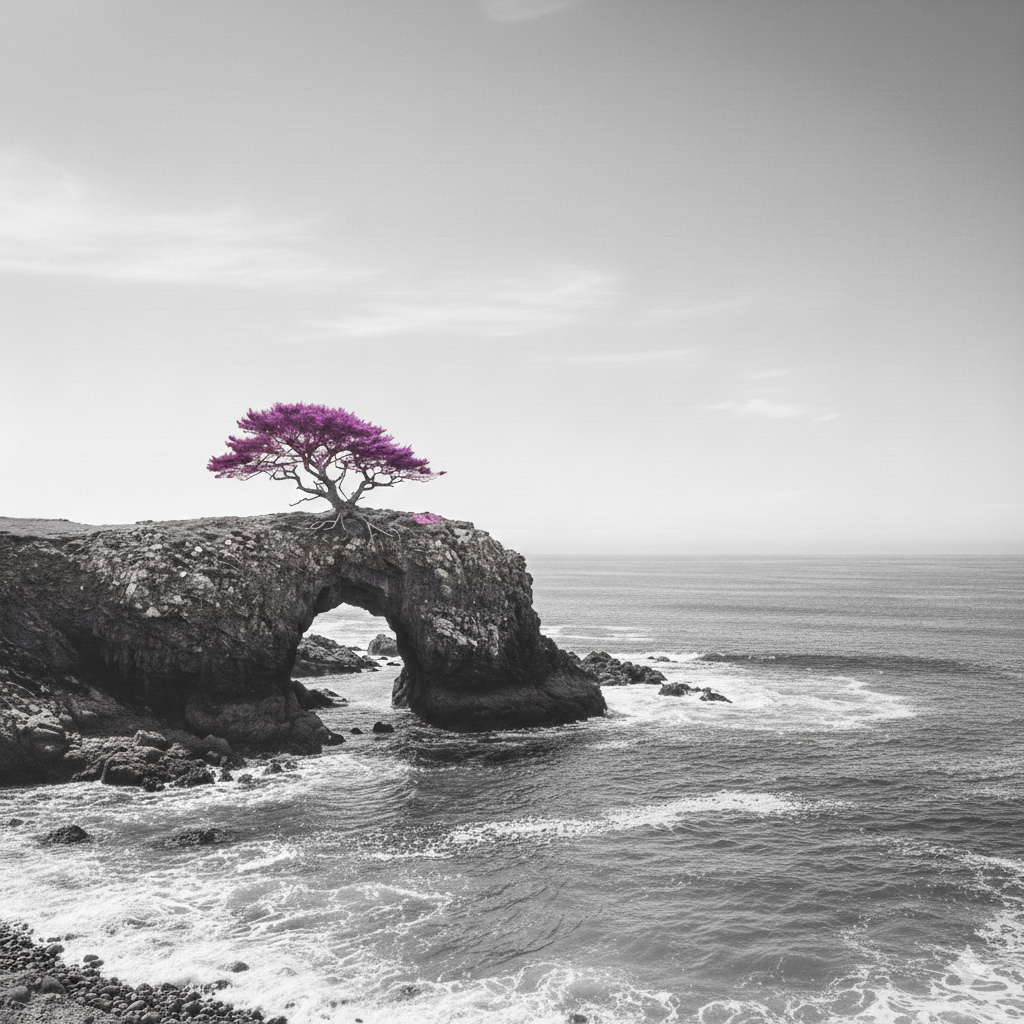 Purple Tree Coastal Greeting Card - Printable Digital Download - WyldeHavenCo