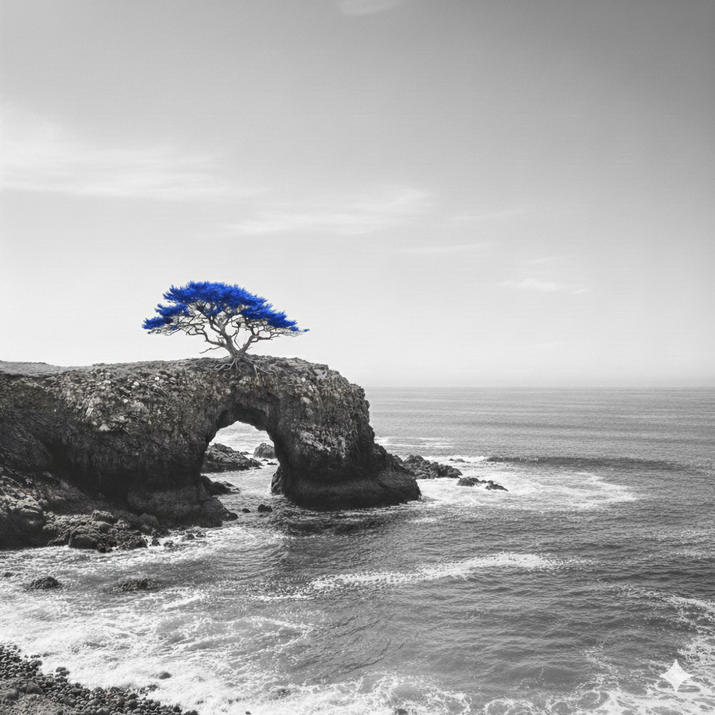 Blue Tree Coastal Greeting Card - Printable Digital Download - WyldeHavenCo