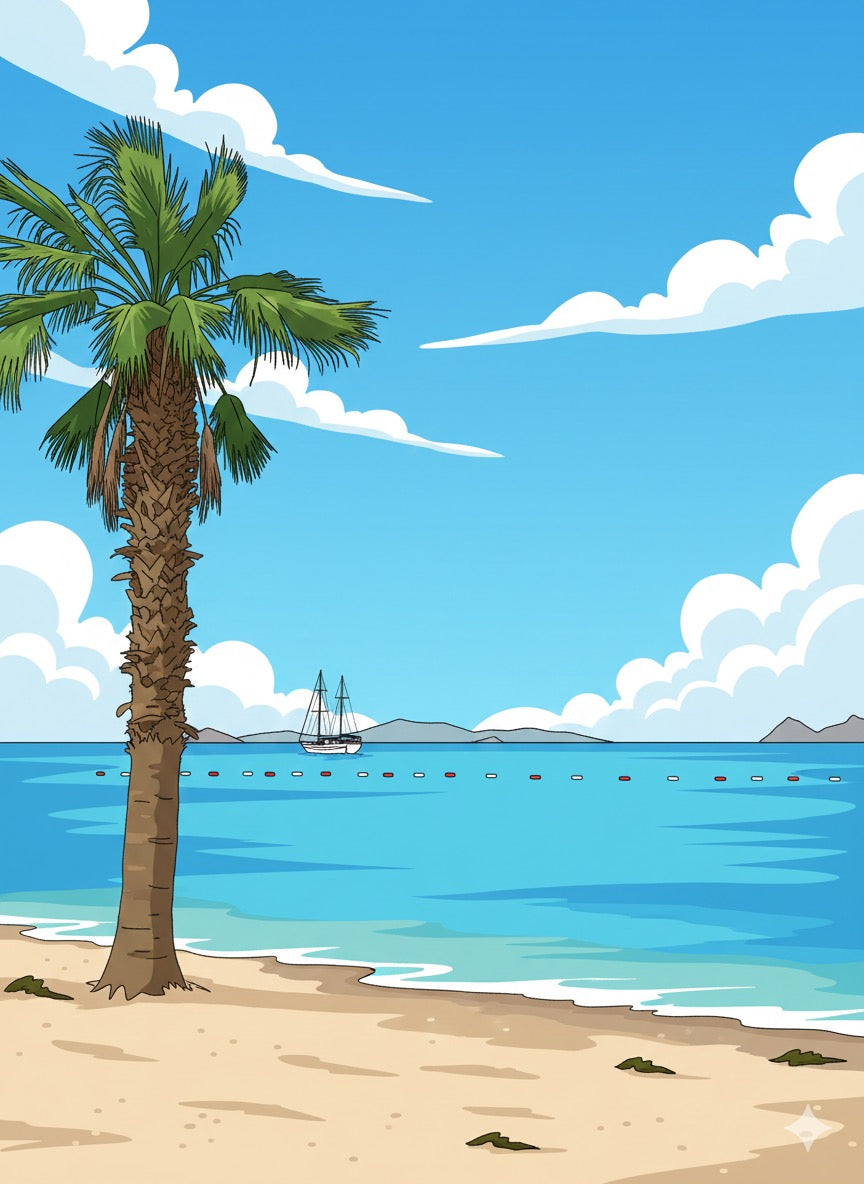 Tropical Beach Paradise Greeting Card - Printable Digital Download - WyldeHavenCo